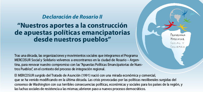 Declaración de Rosario II “Nuestros aportes a la construcción de apuestas políticas emancipatorias desde nuestros pueblos”