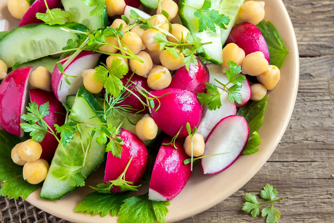 Vegan ChickPeas & Radish Salad Recipe